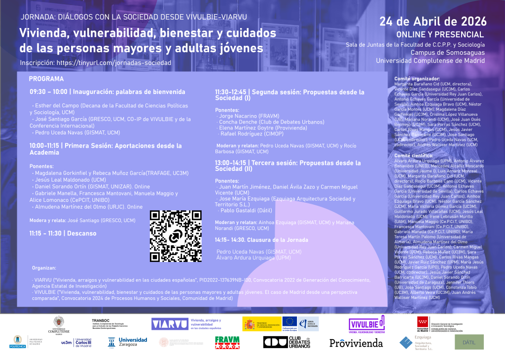 24 de abril
Facultad de Ciencias Políticas y Sociología
Campus de Somosaguas
Sala de Juntas
